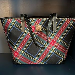 NEW Dooney & Bourke Tartan Charleston Zippered Tote Bag